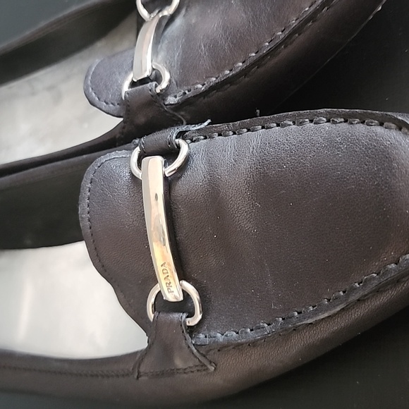 Prada Black Leather Kitten Heels - Picture 2 of 8